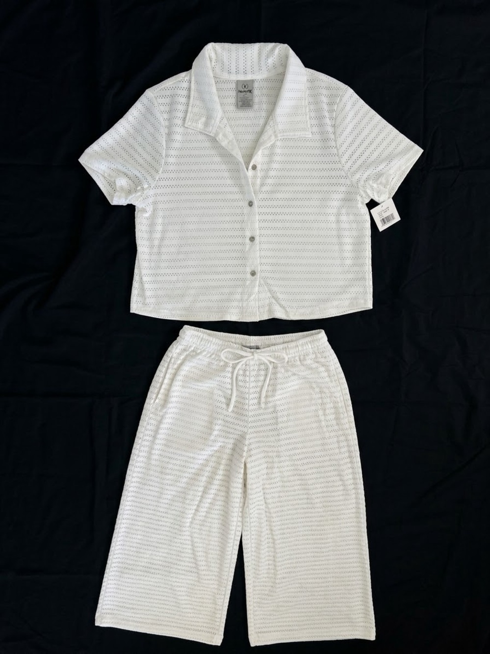 Hurley White Eyelet Short Sleeve cover up #215